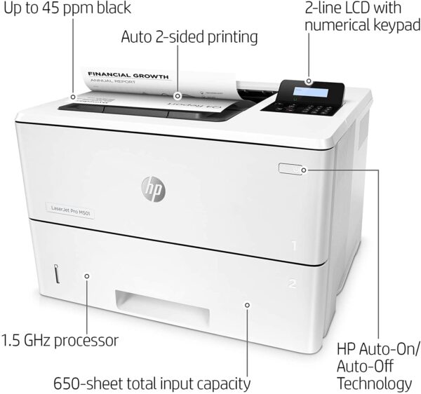 BLACK LASER SINGLE FUNCTION HP ENTERPRISE 501DN - Image 2