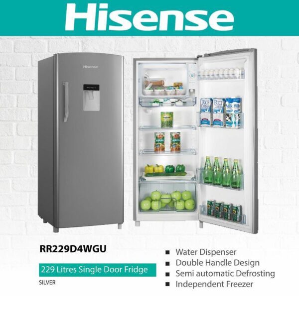 Hisense 229 litre Fridge Single Door with Water Dispenser - Image 2